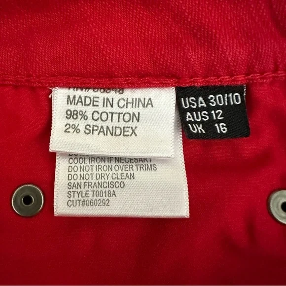Tru Luxe Womens Red Jeans Sz 30/10 - Picture 10 of 10